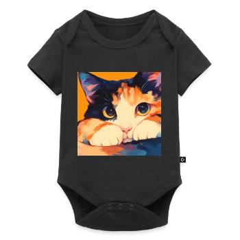 Cat, Cat Motif - Baby Premium short-sleeve bodysuit - black - Front