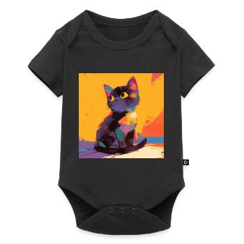 Cat, Cat Motif - Baby Premium short-sleeve bodysuit - black - Front