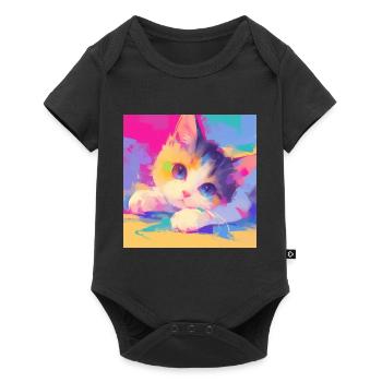 Cat, Cat Motif - Baby Premium short-sleeve bodysuit - black - Front