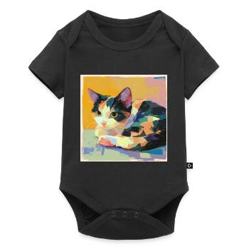 Chat, Motif De Chat - Body à manches courtes Premium Bébé - noir - Devant