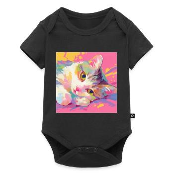 Cat, Cat Motif - Baby Premium short-sleeve bodysuit - black - Front