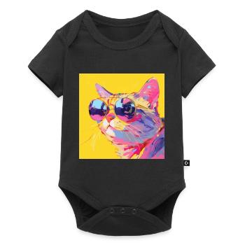 Cat, Cat Motif - Baby Premium short-sleeve bodysuit - black - Front