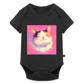 Cat, Cat Motif - Baby Premium short-sleeve bodysuit - black - Front