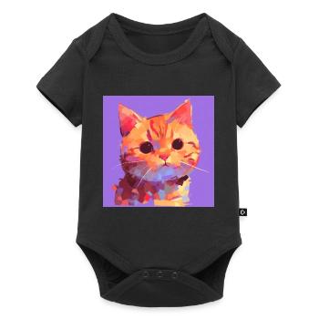 Cat, Cat Motif - Baby Premium short-sleeve bodysuit - black - Front