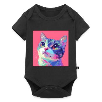 Chat, Motif De Chat - Body à manches courtes Premium Bébé - noir - Devant