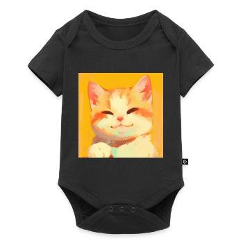 Cat, Cat Motif - Baby Premium short-sleeve bodysuit - black - Front