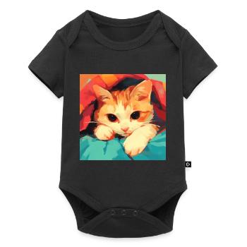 Chat, Motif De Chat - Body à manches courtes Premium Bébé - noir - Devant