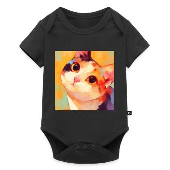 Cat, Cat Motif - Baby Premium short-sleeve bodysuit - black - Front