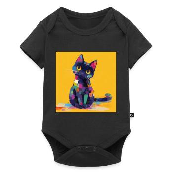 Cat, Cat Motif - Baby Premium short-sleeve bodysuit - black - Front