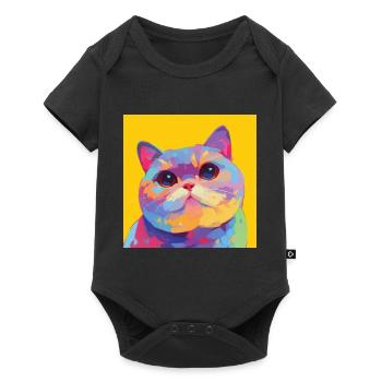 Cat, Cat Motif - Baby Premium short-sleeve bodysuit - black - Front
