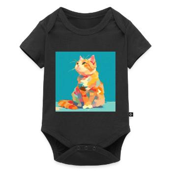 Chat, Motif De Chat - Body à manches courtes Premium Bébé - noir - Devant