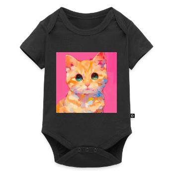 Cat, Cat Motif - Baby Premium short-sleeve bodysuit - black - Front