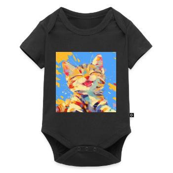 Cat, Cat Motif - Baby Premium short-sleeve bodysuit - black - Front