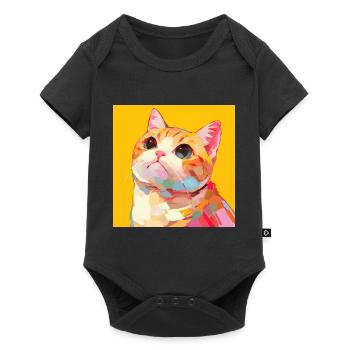 Cat, Cat Motif - Baby Premium short-sleeve bodysuit - black - Front