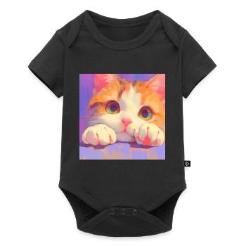Cat, Cat Motif - Baby Premium short-sleeve bodysuit - black - Front