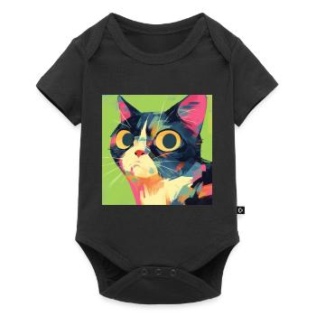 Cat, Cat Motif - Baby Premium short-sleeve bodysuit - black - Front