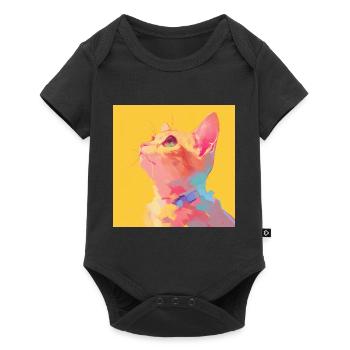 Cat, Cat Motif - Baby Premium short-sleeve bodysuit - black - Front