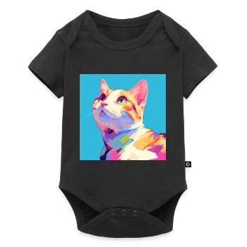 Cat, Cat Motif - Baby Premium short-sleeve bodysuit - black - Front