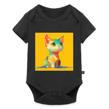 Cat, Cat Motif - Baby Premium short-sleeve bodysuit - black - Front