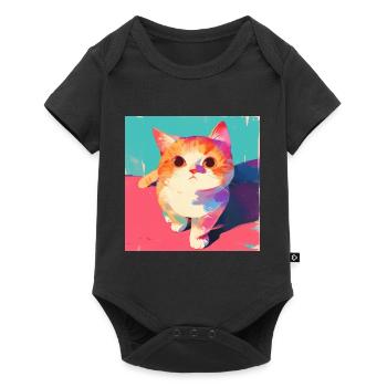 Chat, Motif De Chat - Body à manches courtes Premium Bébé - noir - Devant