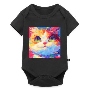 Cat, Cat Motif - Baby Premium short-sleeve bodysuit - black - Front
