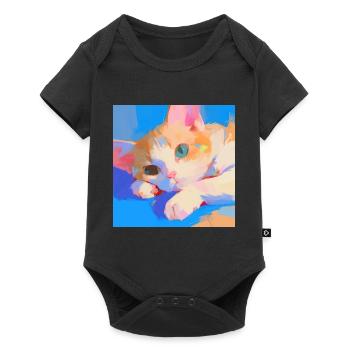 Chat, Motif De Chat - Body à manches courtes Premium Bébé - noir - Devant