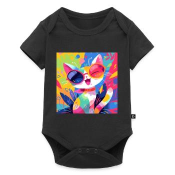 Chat, Motif De Chat - Body à manches courtes Premium Bébé - noir - Devant
