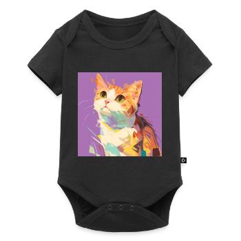 cat, cat motif, cute, gift, gift ideas - Baby Premium short-sleeve bodysuit - black - Front