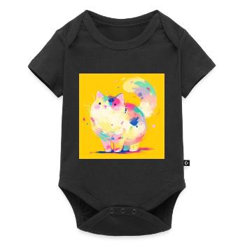 Cat, Cat Motif - Baby Premium short-sleeve bodysuit - black - Front
