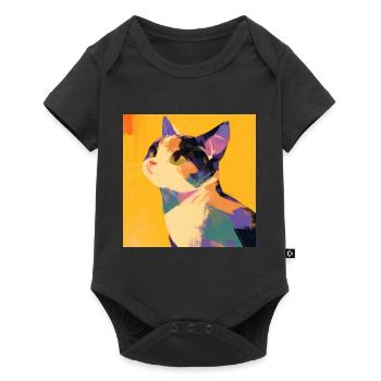 Chat, Motif De Chat - Body à manches courtes Premium Bébé - noir - Devant