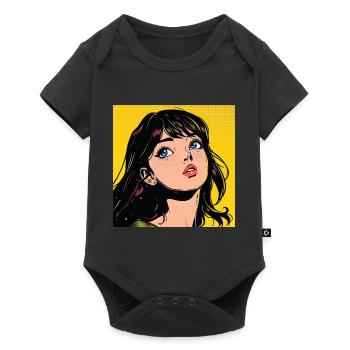 Anime, Girl, Retro, Waifu, Japan - Baby Premium short-sleeve bodysuit - black - Front
