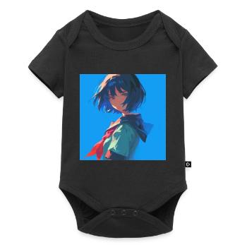 Anime, Schoolgirl, Waifu, Japan - Baby Premium short-sleeve bodysuit - black - Front