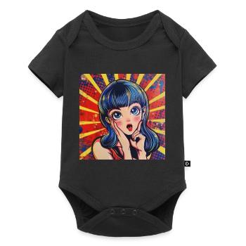 Anime, Retro Waifu, Japan - Baby Premium short-sleeve bodysuit - black - Front