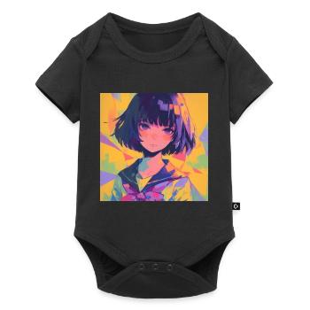 Anime, Schoolgirl, Waifu, Japan - Baby Premium short-sleeve bodysuit - black - Front