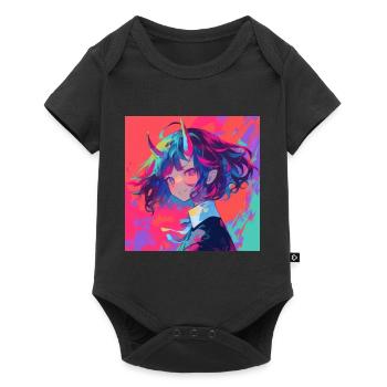 Anime, Demon Girl, Waifu, Japan - Baby Premium short-sleeve bodysuit - black - Front