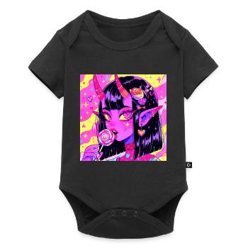 Anime, Demon Girl, Waifu, Japan - Baby Premium short-sleeve bodysuit - black - Front