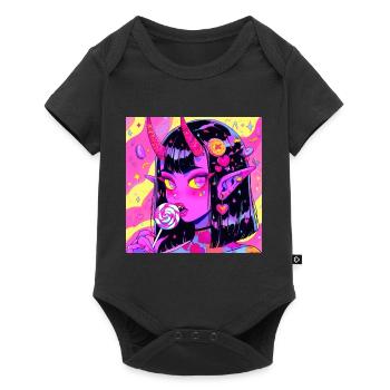 Anime, Demon Girl, Waifu, Japan - Baby Premium short-sleeve bodysuit - black - Front