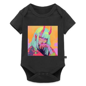 Anime, Demon Girl, Waifu, Japan - Baby Premium short-sleeve bodysuit - black - Front