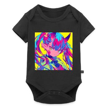 Anime, Demon Girl, Waifu, Japan - Baby Premium short-sleeve bodysuit - black - Front