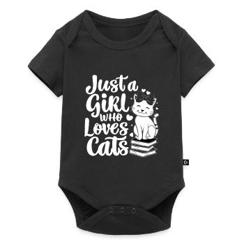 Just A Girl Who Loves Cats Cat Lover - Baby Premium short-sleeve bodysuit - black - Front