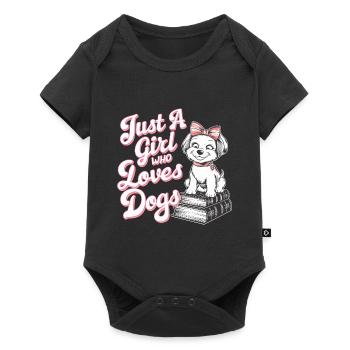 Just A Girl Who Loves Dogs Hunde Liebhaber - Baby Premium Kurzarmbody - Schwarz - Vorne
