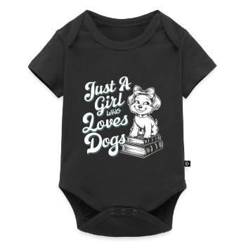 Just A Girl Who Loves Dogs Hunde Liebhaber - Baby Premium Kurzarmbody - Schwarz - Vorne