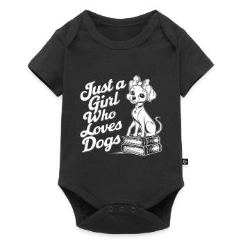 Just A Girl Who Loves Dogs Hunde Liebhaber - Baby Premium Kurzarmbody - Schwarz - Vorne
