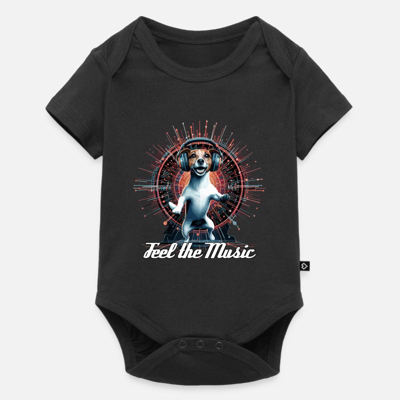 Jack Russell Terrier danse sentir la musique se passe - Body à manches courtes Premium Bébé - noir