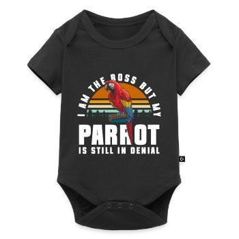 Papagei Fliegen Tropen - Baby Premium Kurzarmbody - Schwarz - Vorne