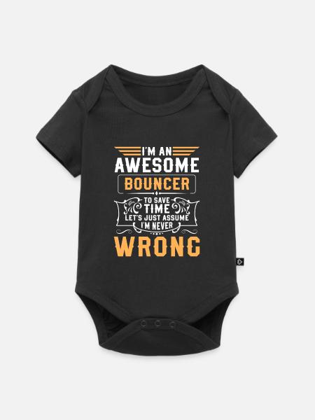 Security Tür Breit Party - Baby Premium Kurzarmbody - Schwarz