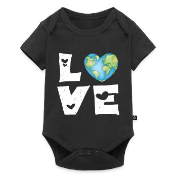 Liebe Erde Herz - Baby Premium Kurzarmbody - Schwarz - Vorne