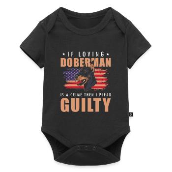 Doberman Chien d’assistance pour animaux de compagnie - Body à manches courtes Premium Bébé - noir - Devant