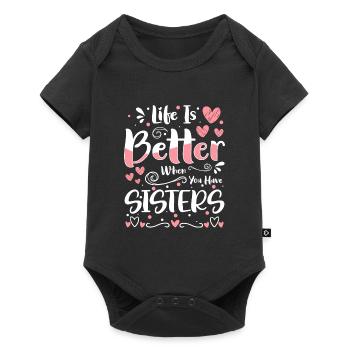 Frère Ou Sœur, Enfant, Doux, Coeur - Body à manches courtes Premium Bébé - noir - Devant