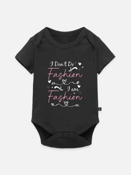 Mode Kleidung Trend - Baby Premium Kurzarmbody - Schwarz